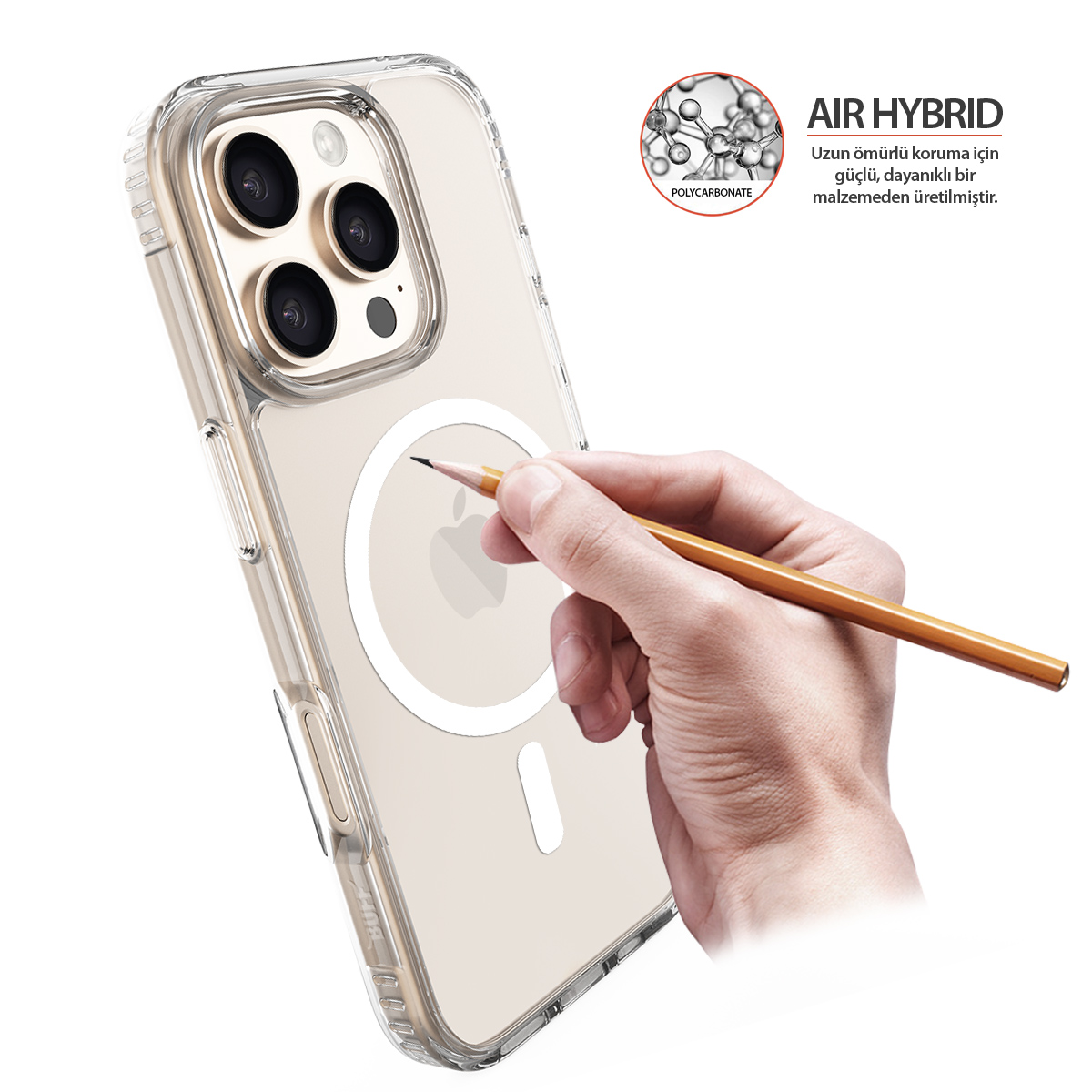 Şeffaf hibrit telefon kılıfı